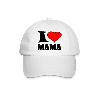 I Love Mama - Baseballkappe - Weiß/Weiß - Vorne