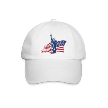 USA Flagge Amerika - Baseballkappe - Weiß/Weiß - Vorne