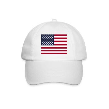 USA Flagge Amerika - Baseballkappe - Weiß/Weiß - Vorne