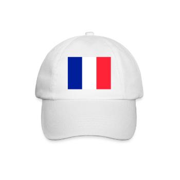 Frankreich Flagge Fahne - Baseballkappe - Weiß/Weiß - Vorne