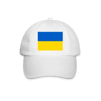 Ukraine Flagge - Baseballkappe - Weiß/Weiß - Vorne