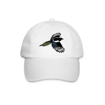 Elster / Magpie Design 2 - Baseballkappe - Weiß/Weiß - Vorne