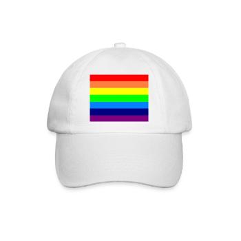 Regenbogen Corona LGBT Mundschutz - Baseballkappe - Weiß/Weiß - Vorne