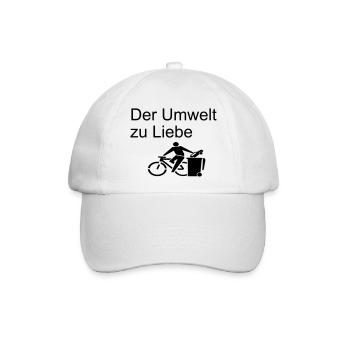 Der Umwelt zu Liebe-fahrrad-bike-umwelt-geschenk - Baseballkappe - Weiß/Weiß - Vorne