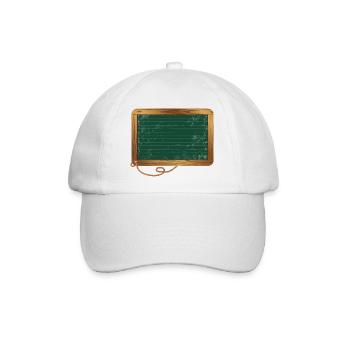 leere grüne Schiefertafel für eigene Beschriftung - Baseballkappe - Weiß/Weiß - Vorne