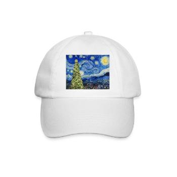 Van Gough Starry Night - Christmas Tree Trending - Baseballkappe - Weiß/Weiß - Vorne