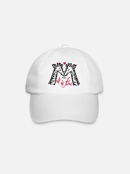 Giraffen Liebe - Baseballkappe - Weiß/Weiß