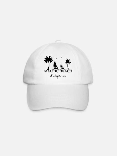 Malibu California - Baseballkappe - Weiß/Weiß