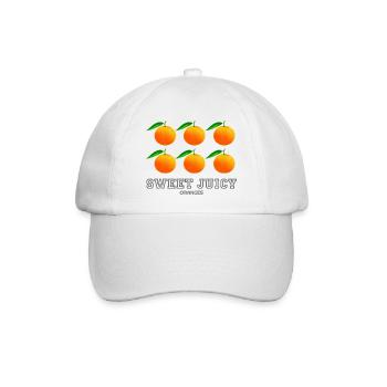 Orangen, Orangen, Saftige Orangen, Obst, Süßorangen - Baseballkappe - Weiß/Weiß - Vorne