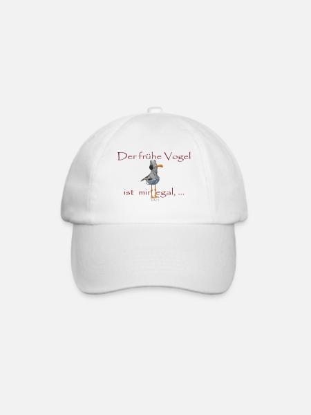 Der frühe Vogel - Baseballkappe - Weiß/Weiß