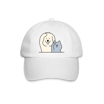 Hund und Katze - Baseballkappe - Weiß/Weiß - Vorne