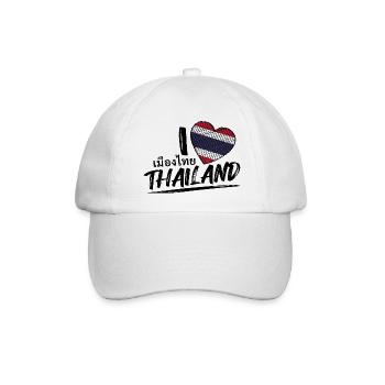 I love Thailand - Thailand Schriftzeichen Flagge - Baseballkappe - Weiß/Weiß - Vorne