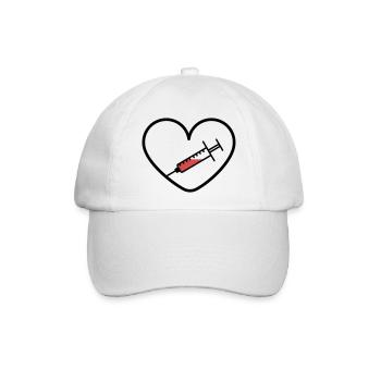 Impfstoff Virus Covid Herz Befürworter Design - Baseballkappe - Weiß/Weiß - Vorne