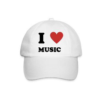 I Love Music - Baseballkappe - Weiß/Weiß - Vorne