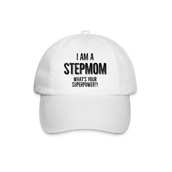 Ich bin eine Stiefmutter Was ist deine Superkraft - Baseballkappe - Weiß/Weiß - Vorne