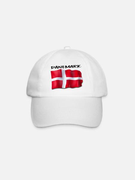 Dänemark Flage 2 - Baseballkappe - Weiß/Weiß
