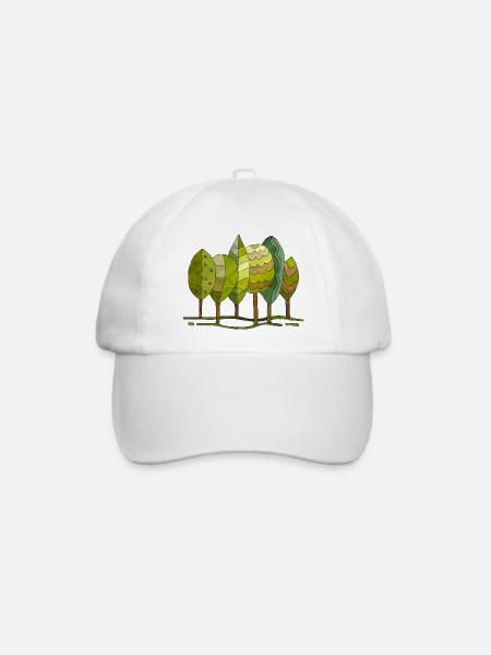 Baum - Baseballkappe - Weiß/Weiß