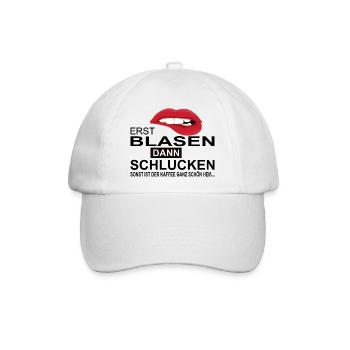 Erst Blasen dann schlucken - Baseballkappe - Weiß/Weiß - Vorne