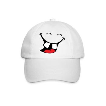 Großes Lächeln. Glücklicher, lächelnder Mund, Lippen Gesicht. - Baseballkappe - Weiß/Weiß - Vorne