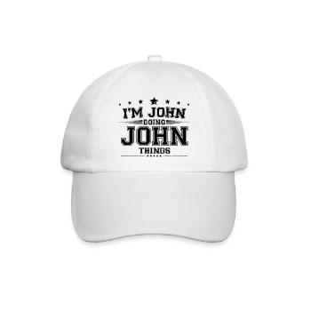 Ich bin John, der John Dinge tut - Baseballkappe - Weiß/Weiß - Vorne