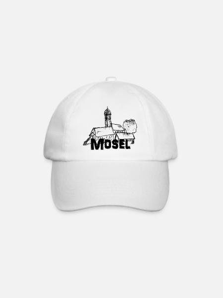 Mein Mosel Logo schwarz - Baseballkappe - Weiß/Weiß