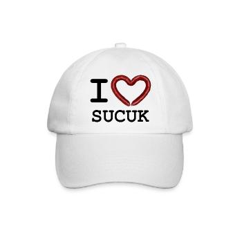 I Love Sucuk - Baseballkappe - Weiß/Weiß - Vorne