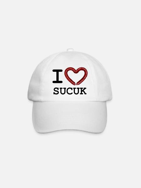 I Love Sucuk - Baseballkappe - Weiß/Weiß