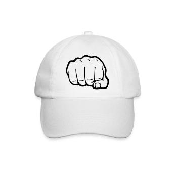 Faust Hand - Baseballkappe - Weiß/Weiß - Vorne
