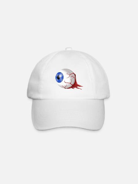 Blutiges Augenbild mit Blutadern - Baseballkappe - Weiß/Weiß