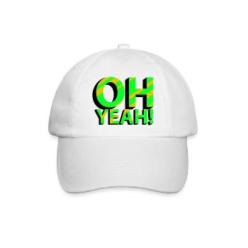 OH YEAH! - Baseballkappe - Weiß/Weiß - Vorne