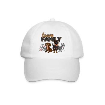 team familie hund hundesport familienwerte tier - Baseballkappe - Weiß/Weiß - Vorne