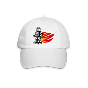 Burnout-Bot - Baseballkappe - Weiß/Weiß - Vorne