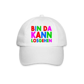 BIN DA KANN LOSGEHEN - Baseballkappe - Weiß/Weiß - Vorne