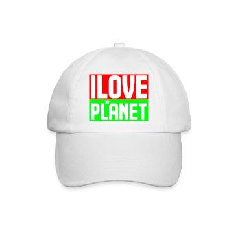 Ich liebe meinen Planeten - Baseballkappe - Weiß/Weiß - Vorne