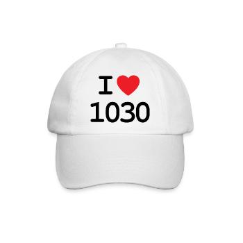 I love 1030 - Ich liebe Landstraße - Baseballkappe - Weiß/Weiß - Vorne