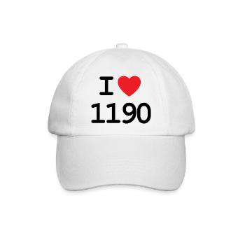 I love 1190 - Ich liebe Döbling Shirt - Baseballkappe - Weiß/Weiß - Vorne