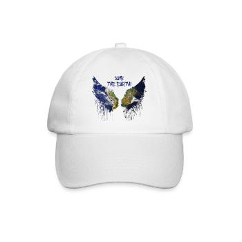 erde,flügel,angelwings,save the earth,wings,planet - Baseballkappe - Weiß/Weiß - Vorne
