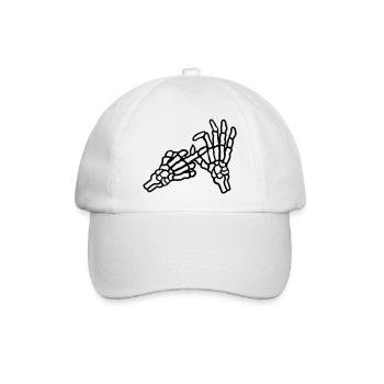 Mittelfinger Loch Geste Skelett - Baseballkappe - Weiß/Weiß - Vorne