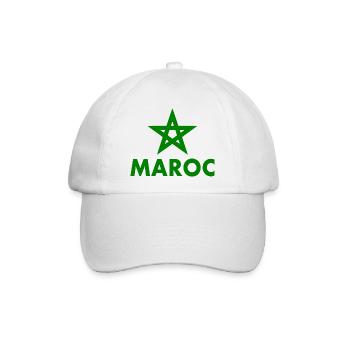 Marokko - Baseballkappe - Weiß/Weiß - Vorne