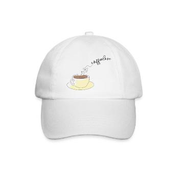 Kaffeeliebe - Leben für Kaffee - Baseballkappe - Weiß/Weiß - Vorne