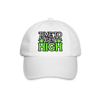 TIME TO GET HIGH - Baseballkappe - Weiß/Weiß - Vorne
