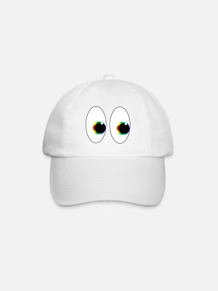 Augen schauen nach rechts - Baseballkappe - Weiß/Weiß