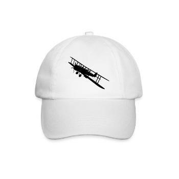 Doppeldecker Flugzeug von 1915 - Baseballkappe - Weiß/Weiß - Vorne
