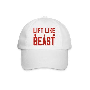Bodybuilder Lift Like A Beast Outfit Langhantel - Baseballkappe - Weiß/Weiß - Vorne