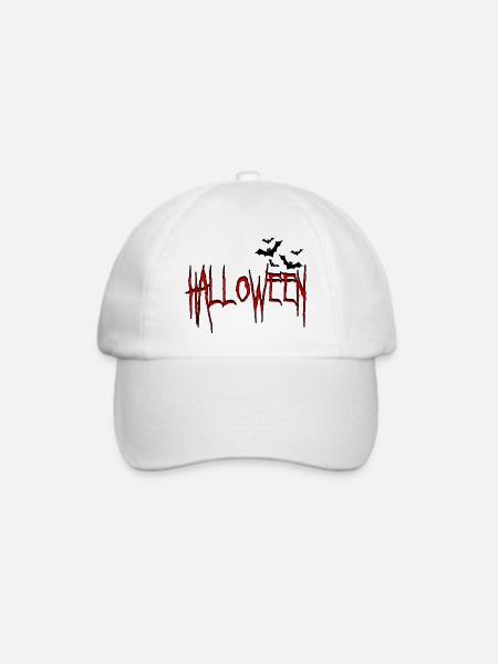 Halloween mit Fledermäusen - Baseballkappe - Weiß/Weiß