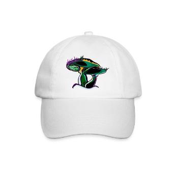 Psychedelische Pilzskizze Neonfuchsia - Baseballkappe - Weiß/Weiß - Vorne