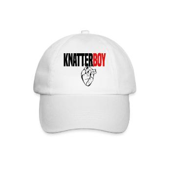 Knatterboy with Heart und rot Aufreißer - Baseballkappe - Weiß/Weiß - Vorne