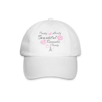Schönes romantisches Design - Baseballkappe - Weiß/Weiß - Vorne