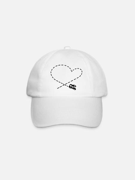 Camper love Wohnmobil Camping Herz - Baseballkappe - Weiß/Weiß