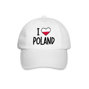 i love poland - Baseballkappe - Weiß/Weiß - Vorne